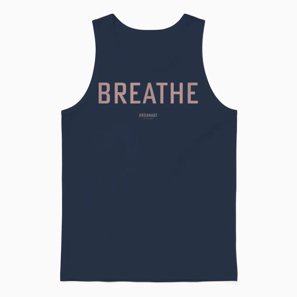 Organaut :: Breathe - Minimalistisches Mantra Unisex Tank Top in Navy