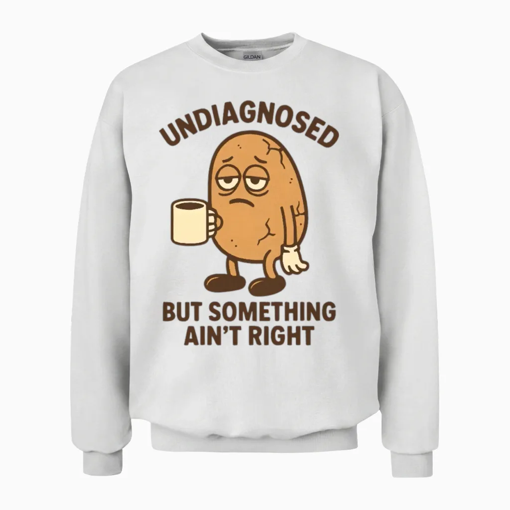 Undiagnosed but Something Ainโt Right Unisex Sweatshirt in White