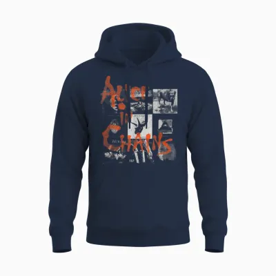 Alice in Chains Album Grid T-Shirt, Black, S Unisex Hoodie - Navy