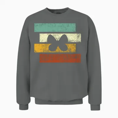 Butterfly Retro Unisex Sweatshirt - Graphite Heather