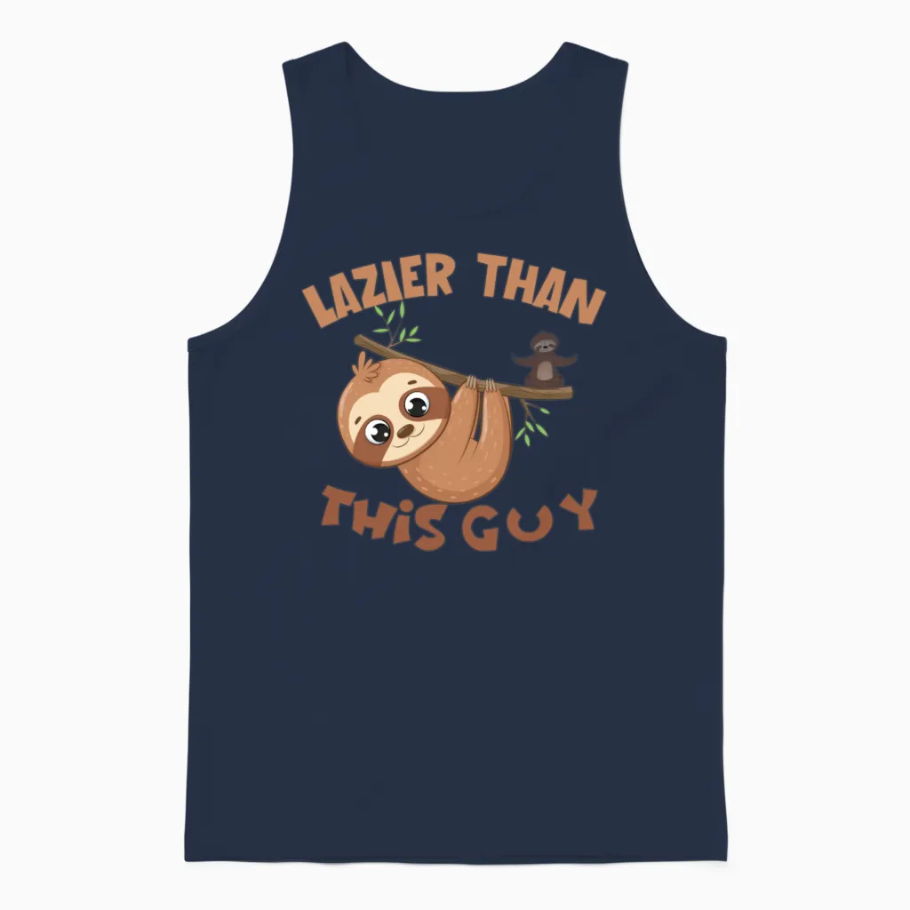 Sloth Funny Kids Funny Aduly Punny Unisex Tank Top in Navy