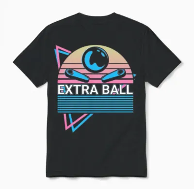 Pinball Machine Retro Unisex T-Shirt - Black