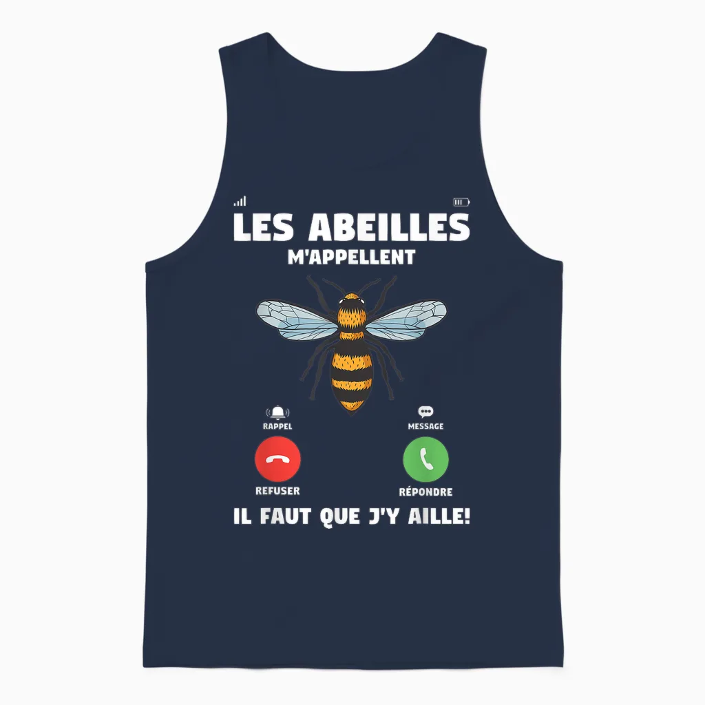 Funny Quote Beekeeping for a Beekeeper T-Shirt, Black, S Unisex Tank Top in Navy
