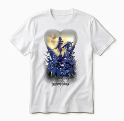 Disney Kingdom Hearts Group Shot Logo Unisex T-Shirt - White