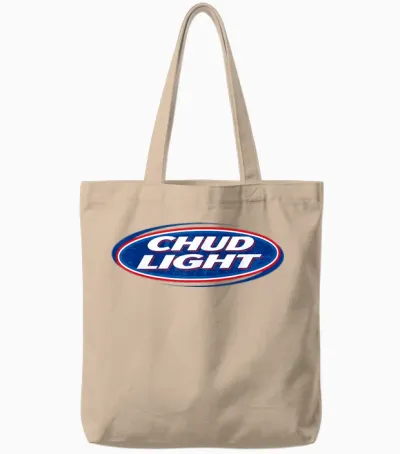 Chud Light Funny Parody Beer Style Humor Design Tote Bags - Natural