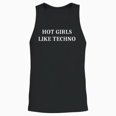 Sexy Girls Like Techno Unisex Tank Top - Black