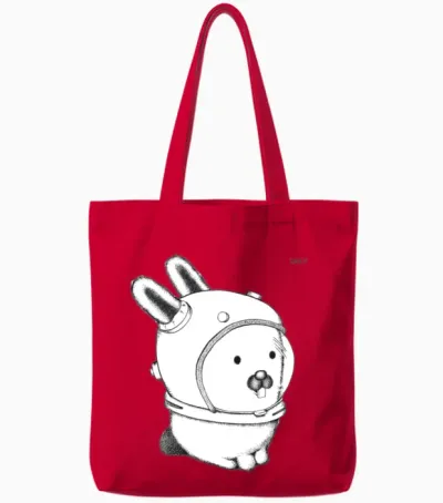 Glenda, Space Bunny, Plan 9 Tote Bags - Red