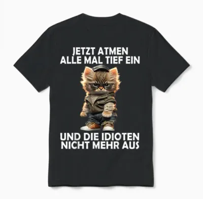 Now Breathe All Deep a Cat Funny Men Women Cats T-Shirt, Black Unisex T-Shirt - Black