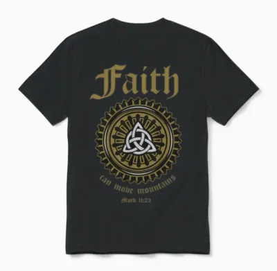 Faith Can Move Mountains Mark 11:23 Christian Unisex T-Shirt - Black