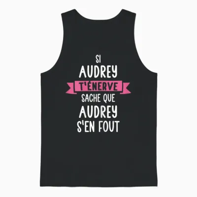 Gift Woman Humour Name Personalised Audrey T-Shirt, Black, Female X-Small Unisex Tank Top - Black