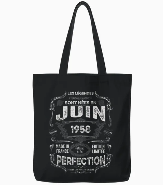 Les Légendes Sont Nées En Juin 1958 68e Anniversaire Tote Bags in Black