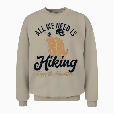 Hiking Enjoy the Adventure Backpacking Outdoor Unisex Sweatshirt - Sand