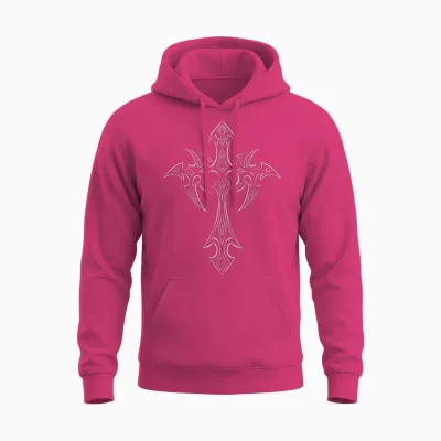 Gothic Cross Grunge Aesthetic Y2k Mall Goth Unisex Hoodie - Heliconia