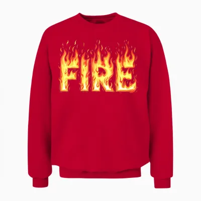 Fire Flame Shirt Adult Kids Men Women Fire and Ice Costume Unisex Sweatshirt - Red