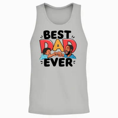 Father's Day the Best Dad in the World Unisex Tank Top - Ash