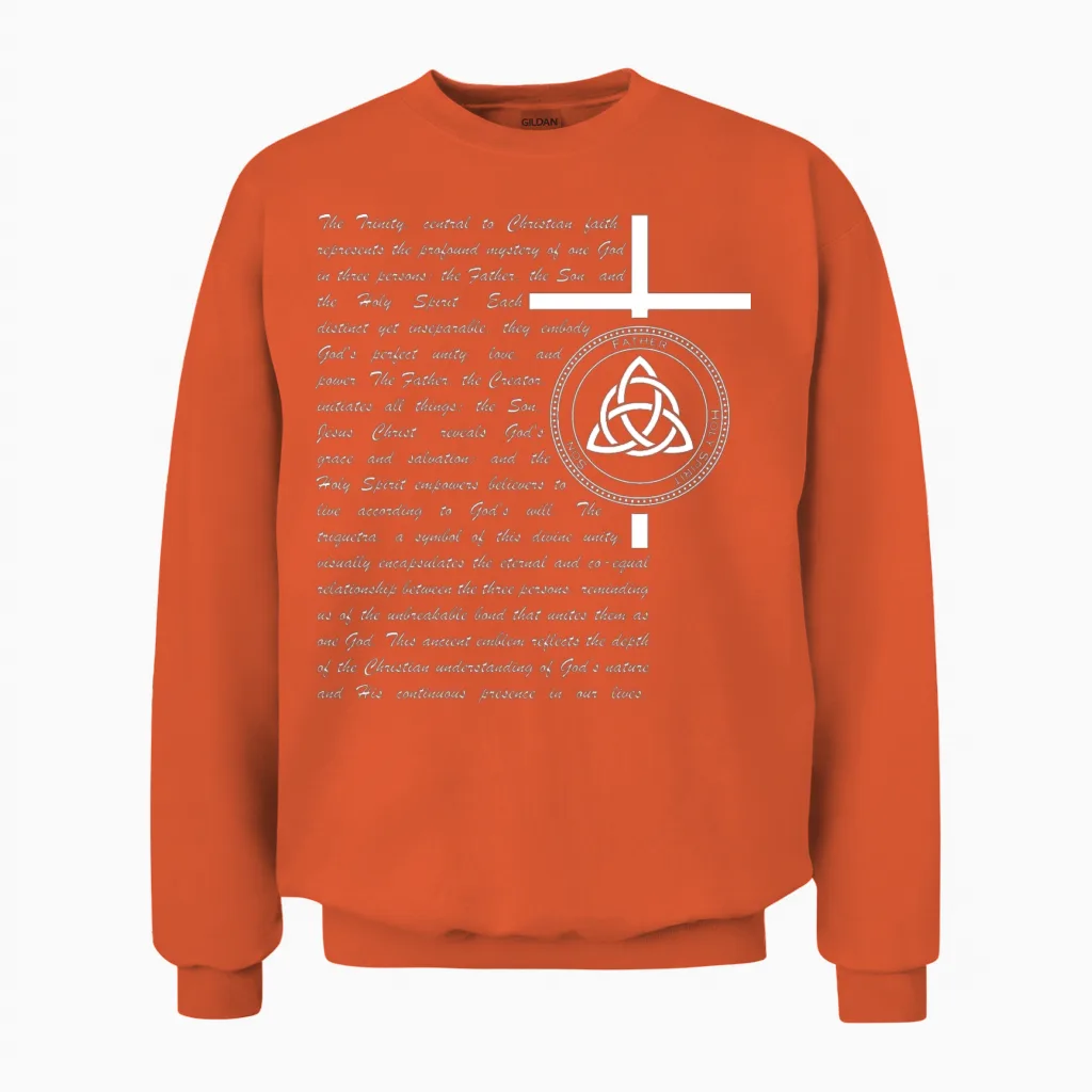 The Holy Trinity Unisex Sweatshirt in Orange