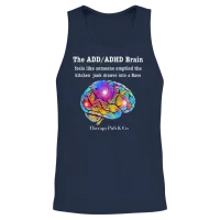 The Add Brain Is a Rave Unisex Tank Top - Navy – 2