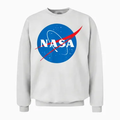 Nasa Meatball Official Logo Unisex Sweatshirt - White