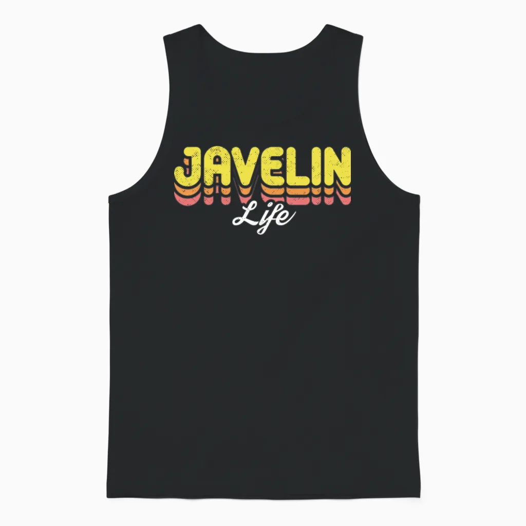 Retro Javelin Life Unisex Tank Top - Black