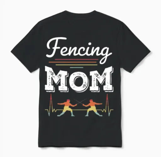 Fencing Mom Funny Mothers Day Fencer Women Unisex T-Shirt in Black