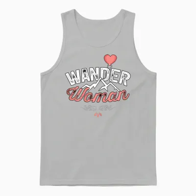 Berge Shirt Wander Woman T-Shirt Women's Hiking Outfit Funny T-Shirt, Black Unisex Tank Top - Ash
