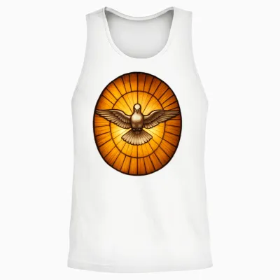 Dove of the Holy Spirit of St. Peter's Basilica Catholic Unisex Tank Top - White