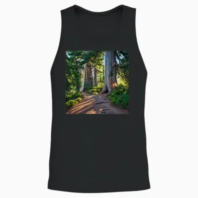 Hiking Forest Journey Unisex Tank Top - Black