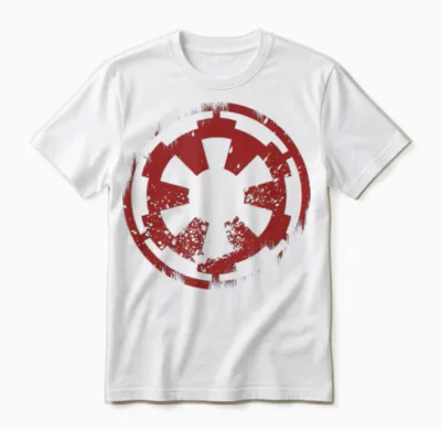 Star Wars Distressed Empire Logo Rust T-Shirt, Black Unisex T-Shirt - White