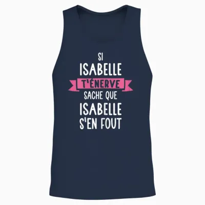 Women's Gift Humour Personalised Name Isabelle T-Shirt, Black Unisex Tank Top - Navy