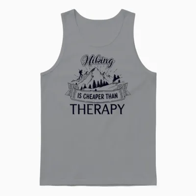 Hiking Is Cheaper Than Therapy, Hiking Unisex Tank Top - Sport Grey