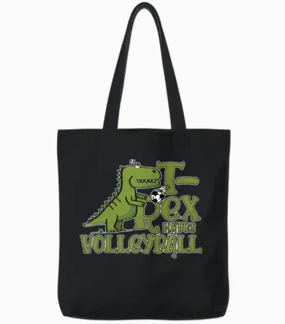T Rex Hates Volleyball Tote Bags - Black