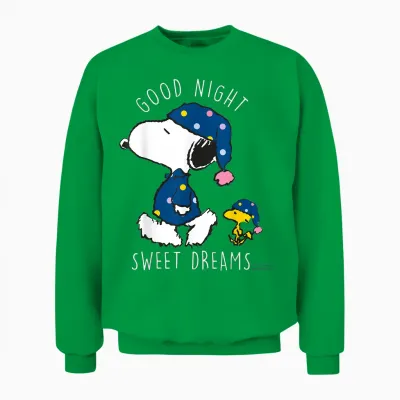 Peanuts - Snoopy Good Night, Fais De Beaux Rêves Unisex Sweatshirt - Irish Green