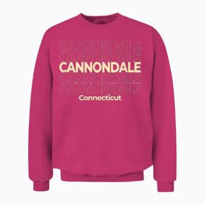 Vintage Cannondale, Connecticut Wiederholter Text Unisex Sweatshirt - Heliconia