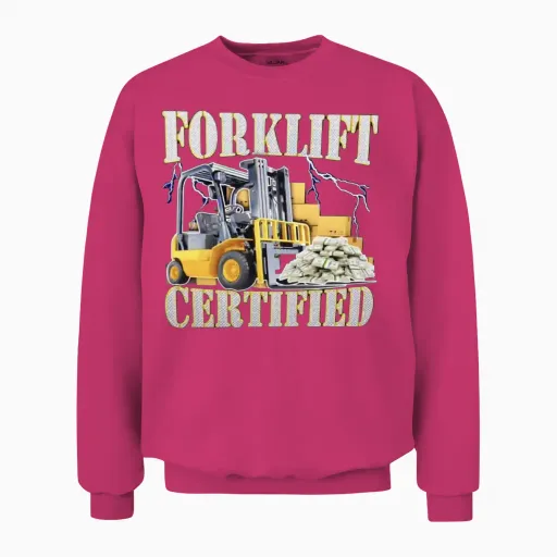 Forklift Certified Unisex Sweatshirt in Heliconia