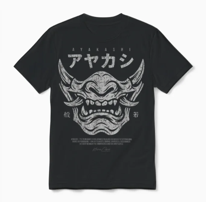 Japan Streetwear Cyberpunk Y2k Techwear Retro Manga Anime Unisex T-Shirt in Black