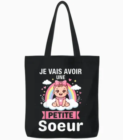 Enfant Annonce Grossesse - Bientôt Je Vais Avoir Une Petit Soeur Tote Bags - Black