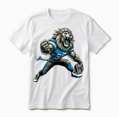 Lion Touchdown American Football Game Day Thanksgiving Cool Unisex T-Shirt - White