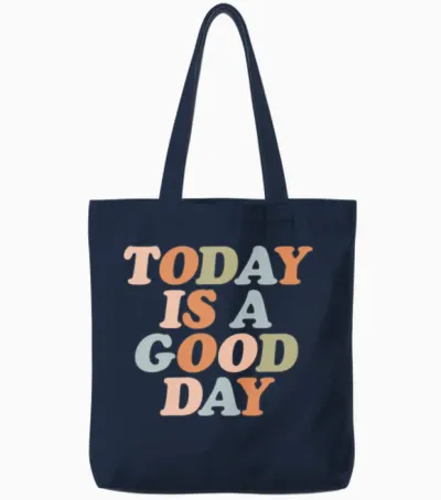Today Is a Good Day Retro Tote Bags - Navy