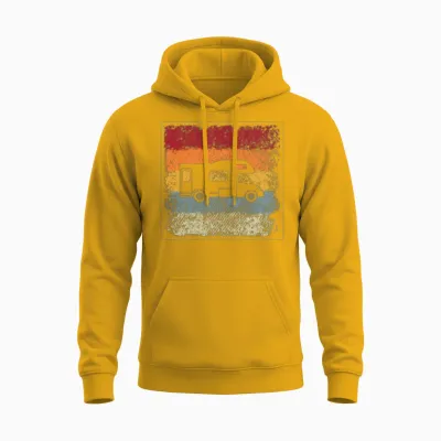 Camping Retro Unisex Hoodie - Gold