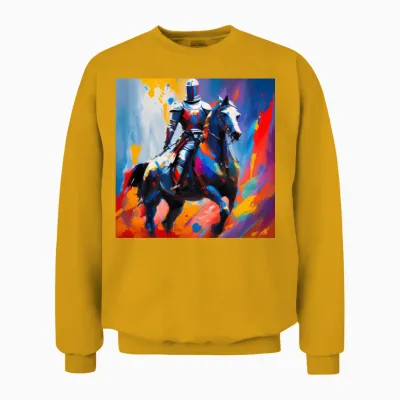 Knight on Horse Unisex Sweatshirt - Gold