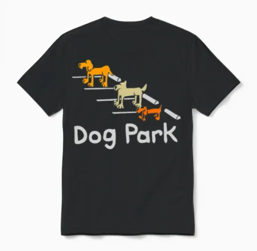 Computergear Dog Park Parking Unisex T-Shirt in Black
