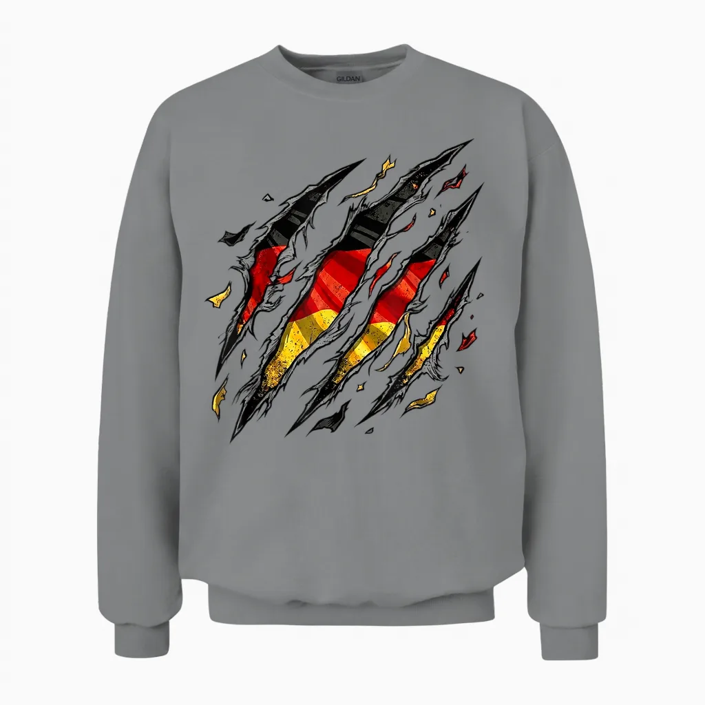 Deutschland Design Mit Der Deutschen Flagge Germany Unisex Sweatshirt in Sport Grey