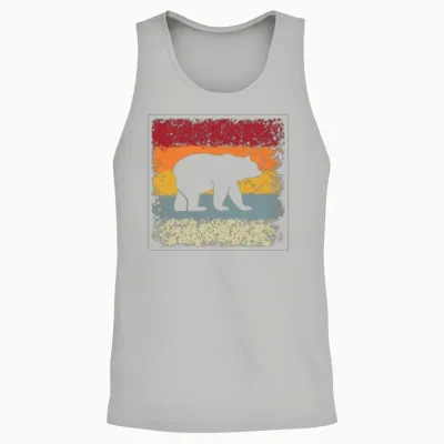 Bear Retro Unisex Tank Top - Ash