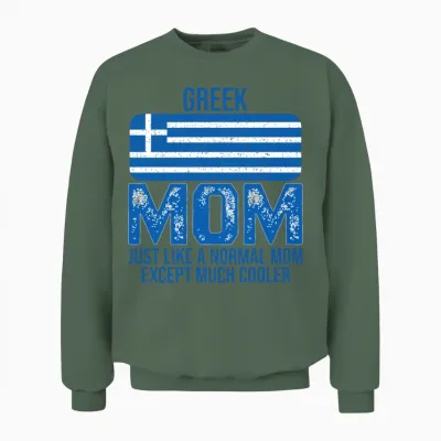 Greek Mom Greece Flag for Mother's Day Unisex Sweatshirt - Military Green