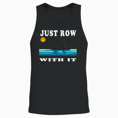 Just Row with It Kayak Retro Unisex Tank Top - Black