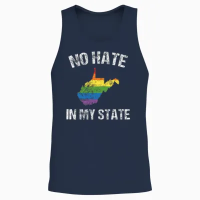 Lgbt Support Gift West Virginia Ally Gay Pride Unisex Tank Top - Navy