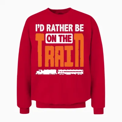 Train Trains Hobby Train Spotter Train Driving Unisex Sweatshirt - Red