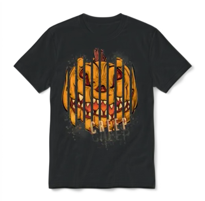 Scary Pumpkin Spooky Halloween Carved Pumpkin Face Unisex T-Shirt - Black