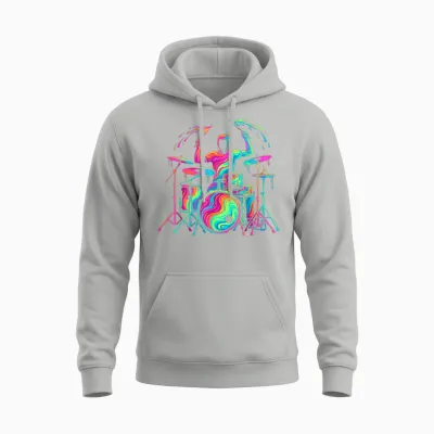 Drummer Man Child Boy Unisex Hoodie - Ash