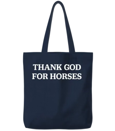 Thank God for Horses Tote Bags - Navy